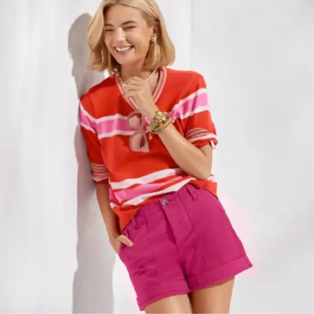 Cabi Canyon Shorts Size 8 Pink Hidden Button Fly